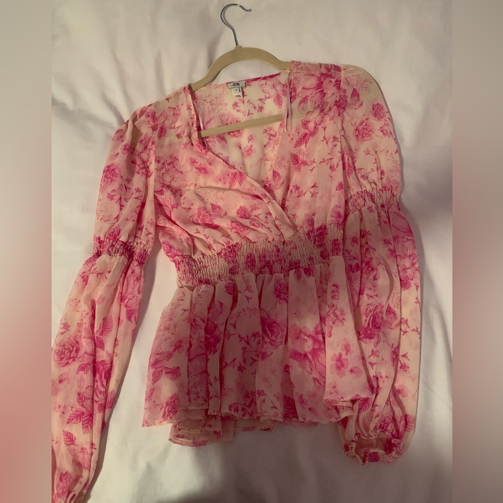 Pink Floral Blouse